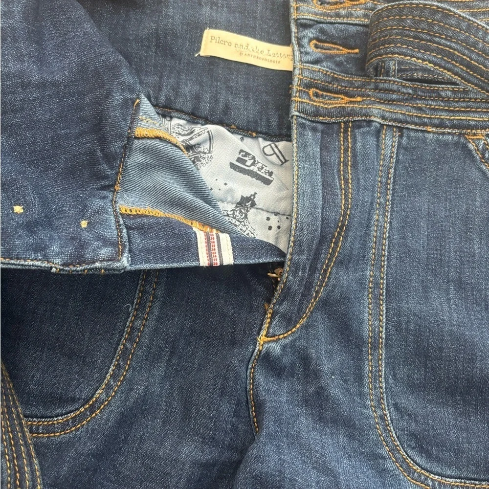 Anthropology Pilcro and the Letterpress Blue Jean Shorts with Paper Bag Waist